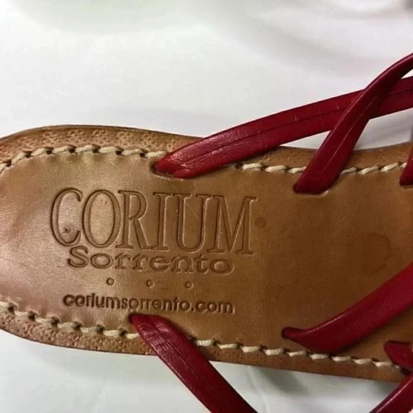 Corium Sorrento red leather sandals size 37 - Picture 2 of 5